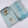Tissue Emboss Sky Blue Box Men's Shirt and Dhotis (Copy)