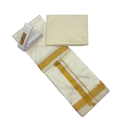 Groom Special Traditional Silk Dhoti & Shirt Fabric