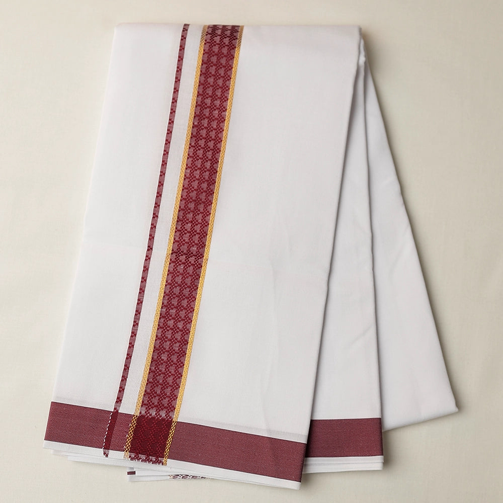 Aarambam Cotton Dark Maroon Mens shirt and Dhotis -  -  Paramparaa Dhotis