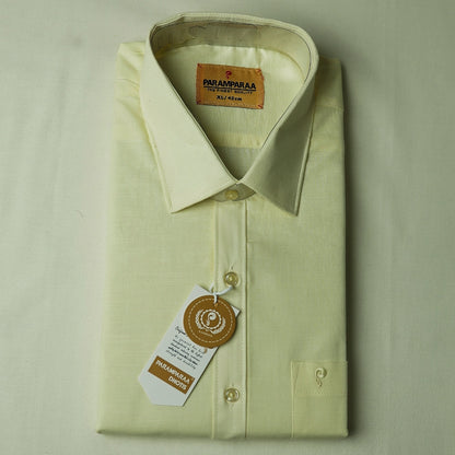 Aarambam Cotton Lemon Mens shirt and Dhotis -  -  Paramparaa Dhotis