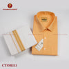 Aarambam Cotton Orange Mens shirt and Dhotis