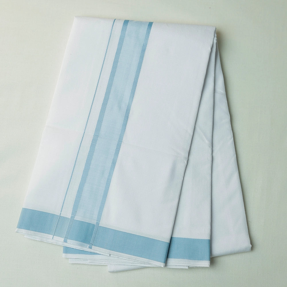 Aarambam Cotton Sky blue Mens shirt and Dhotis -  -  Paramparaa Dhotis