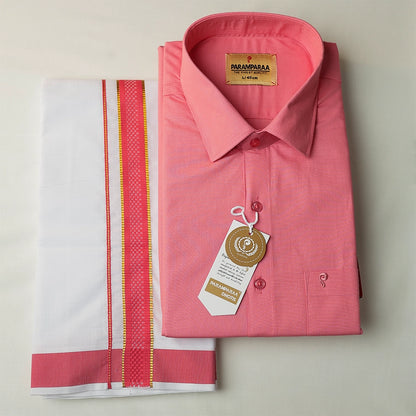 Aarambam Cotton Special Azaliea Mens shirt and Dhotis -  -  Paramparaa Dhotis