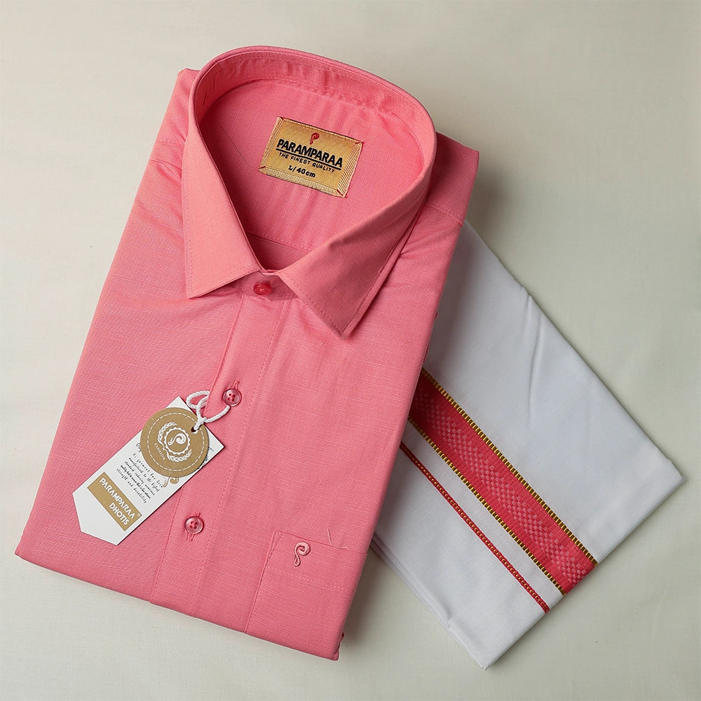 Aarambam Cotton Special Azaliea Mens shirt and Dhotis -  -  Paramparaa Dhotis