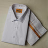 Aarambam Cotton White Mens shirt and Dhotis