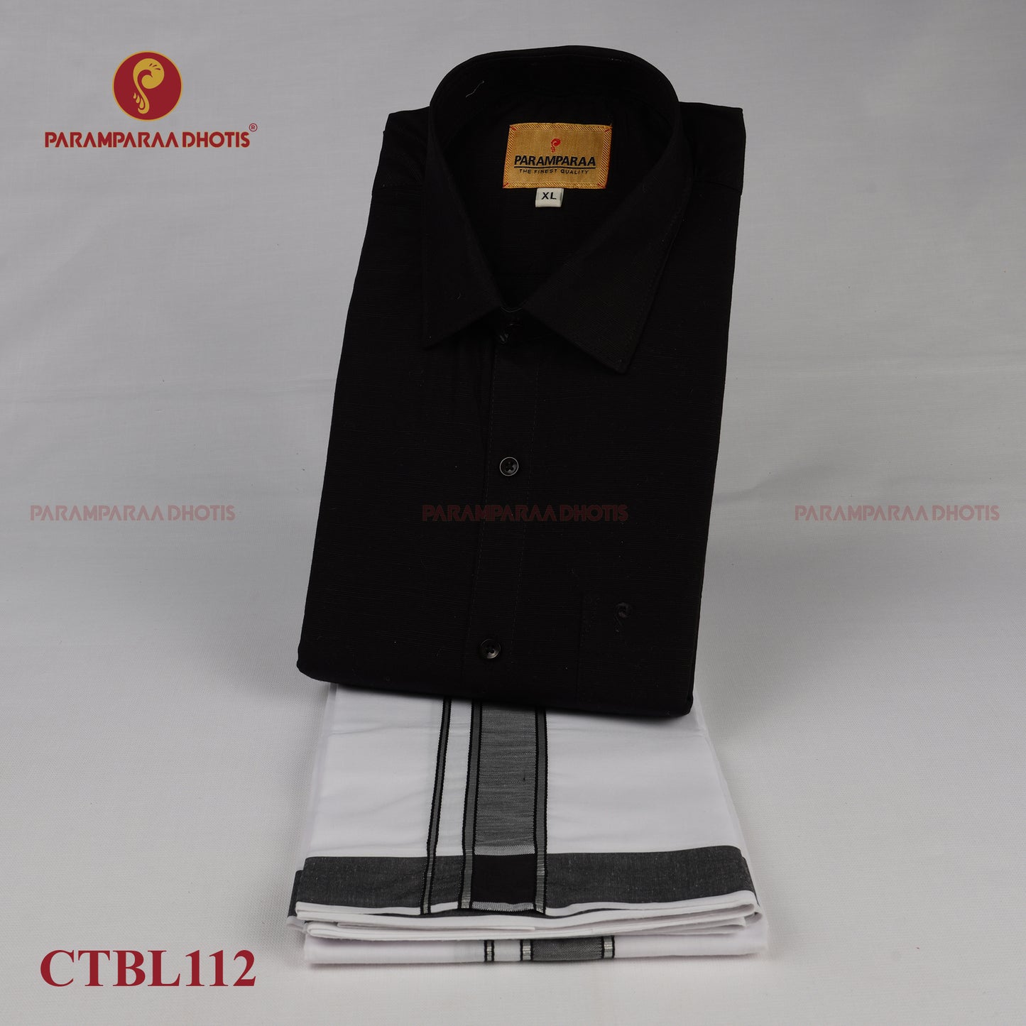 Aarambam Cotton black Mens shirt and Dhotis -  -  Paramparaa Dhotis