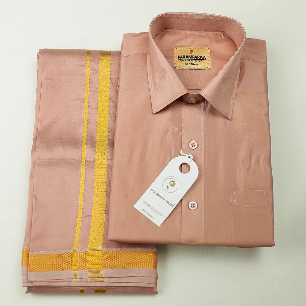 Aishwaryam Copper Mens shirt and Dhotis -  -  Paramparaa Dhotis