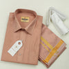 Art Silk Plain Copper Men's shirt and Dhotis