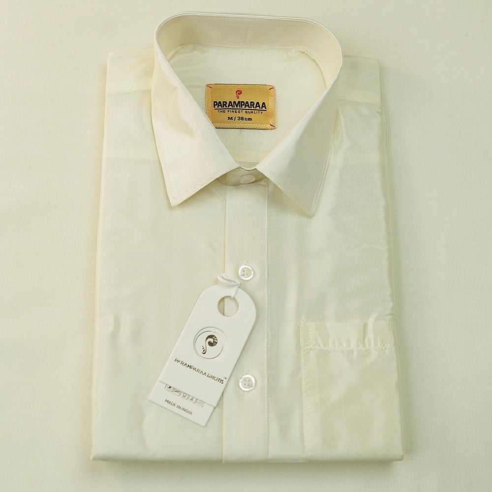 Aishwaryam  Cream Mens shirt and Dhotis -  -  Paramparaa Dhotis