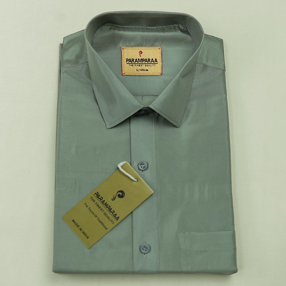 Aishwaryam Grey Mens shirt and Dhotis -  -  Paramparaa Dhotis
