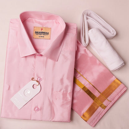 Aishwaryam L.Rose Mens shirt and Dhotis -  -  Paramparaa Dhotis