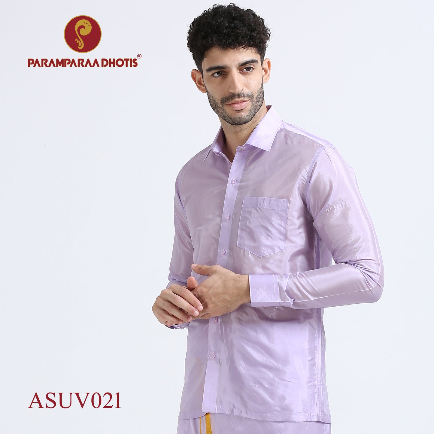 Aishwaryam Mens Ultra Voilet shirt and Dhotis -  -  Paramparaa Dhotis