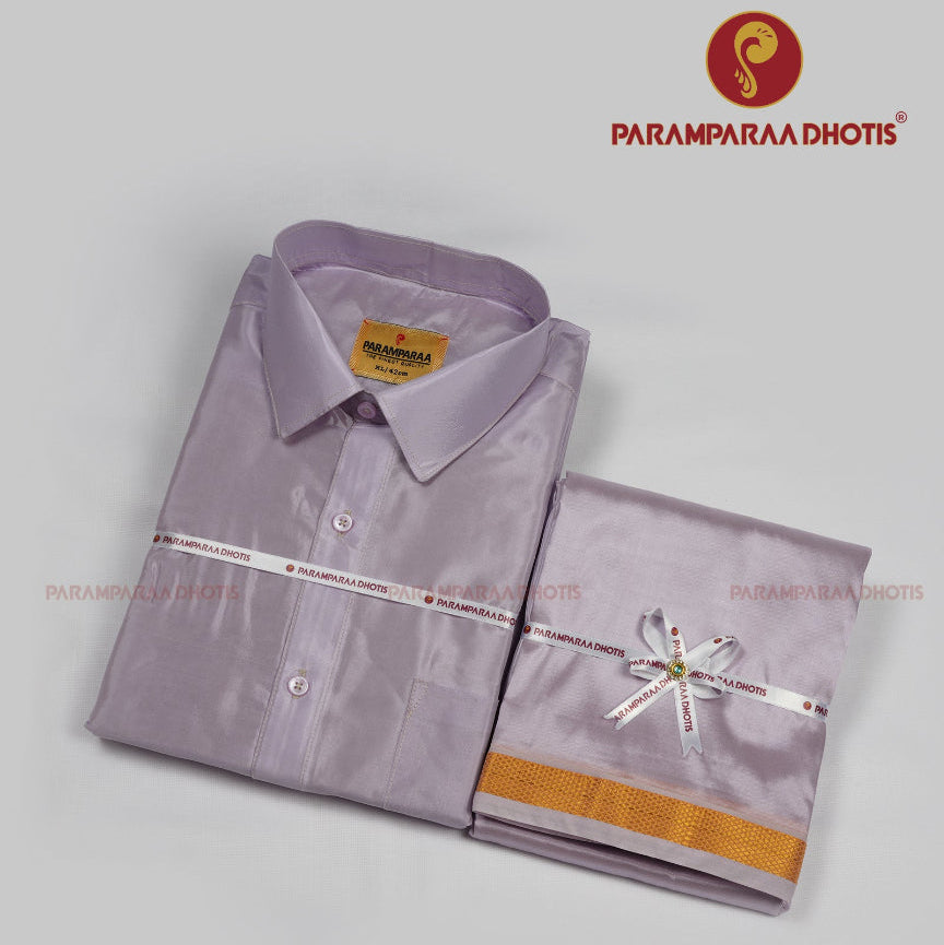 Aishwaryam Mens Ultra Voilet shirt and Dhotis -  -  Paramparaa Dhotis