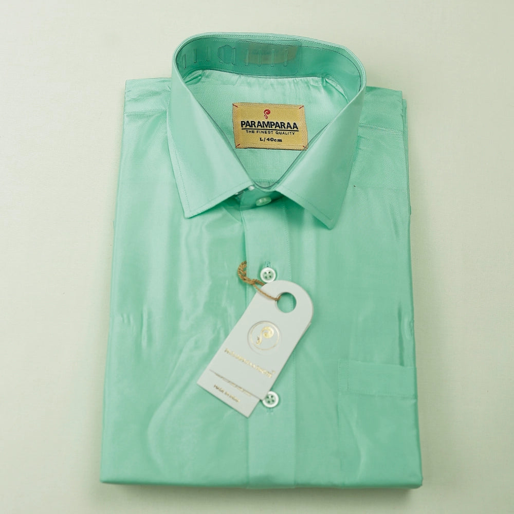 Aishwaryam Mint leaf Mens shirt and Dhotis -  -  Paramparaa Dhotis