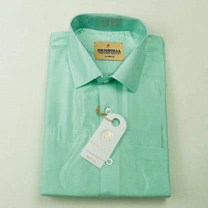 Aishwaryam Mint leaf Mens shirt and Dhotis -  -  Paramparaa Dhotis