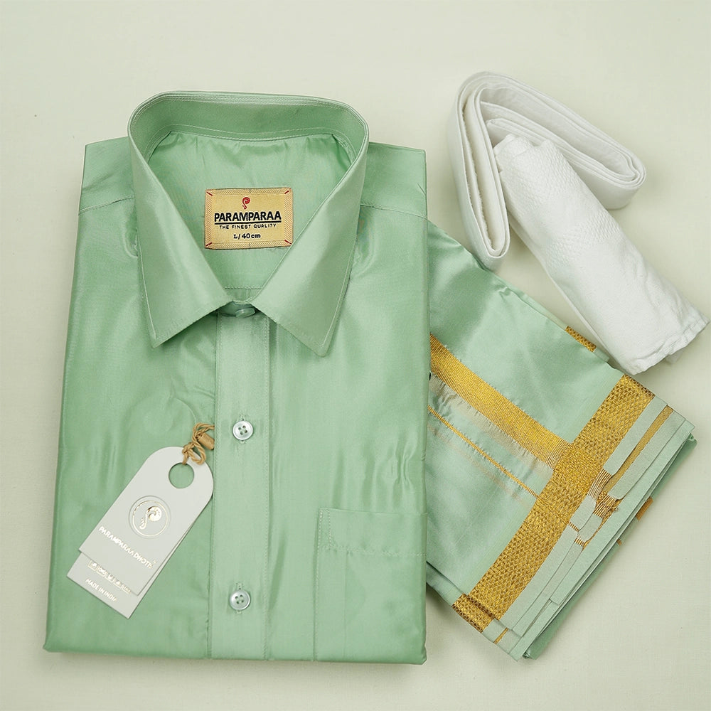 Aishwaryam Pistha Mens shirt and Dhoti -  -  Paramparaa Dhotis