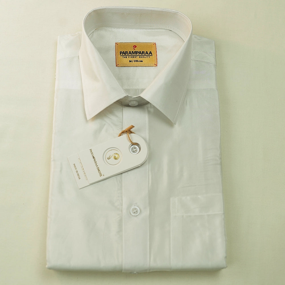 Aishwaryam White Mens shirt and Dhotis -  -  Paramparaa Dhotis