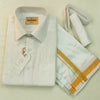 Art Silk Plain White Men's shirt and Dhotis