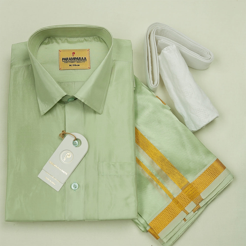 Aishwaryam marine grey Mens shirt and Dhotis -  -  Paramparaa Dhotis