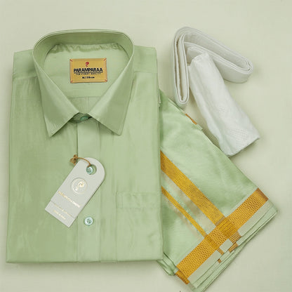 Aishwaryam marine grey Mens shirt and Dhotis -  -  Paramparaa Dhotis