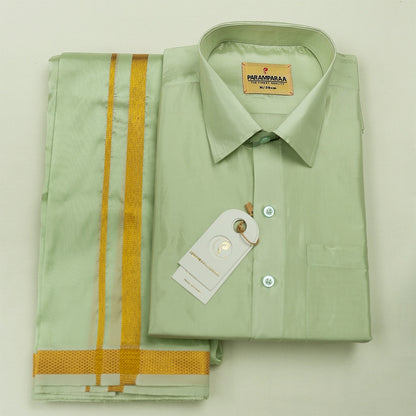 Aishwaryam marine grey Mens shirt and Dhotis -  -  Paramparaa Dhotis