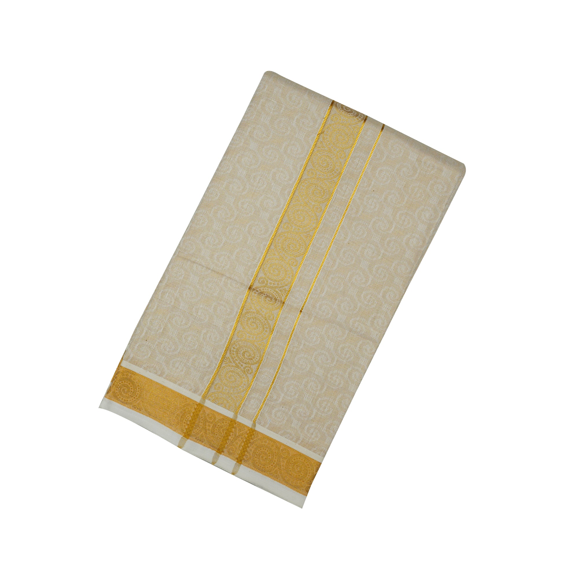 Anugraha Tissue Emboss Gold Chakaram Mens Dhotis -  -  Paramparaa Dhotis