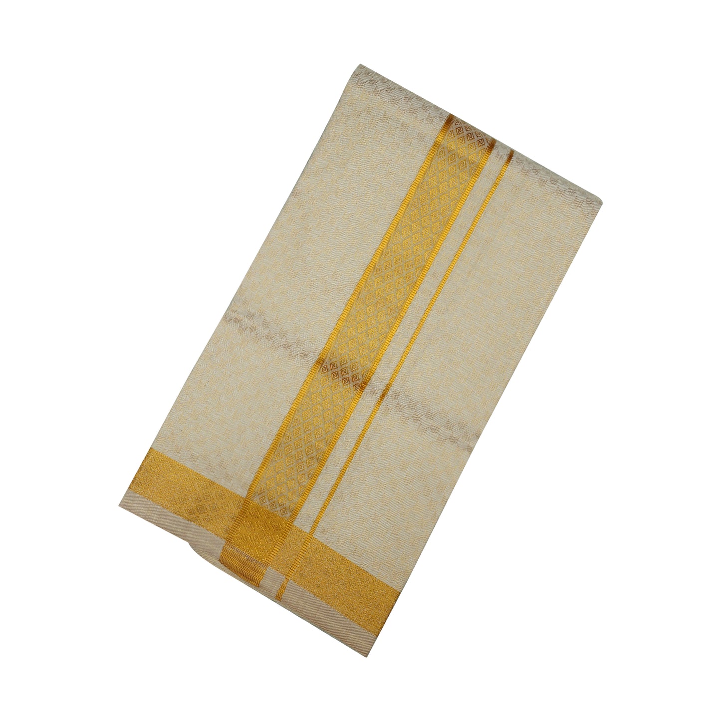 Anugraha Tissue Emboss Gold Shiled  Mens Dhotis -  -  Paramparaa Dhotis