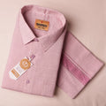 Anugraha Tissue Emboss Pink chakram Mens shirt and Dhotis