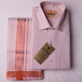 Anugraha Tissue Emboss cop Shiled Mens shirt and Dhotis