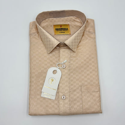 Art Silk Embossed Mens shirt  L.Copper