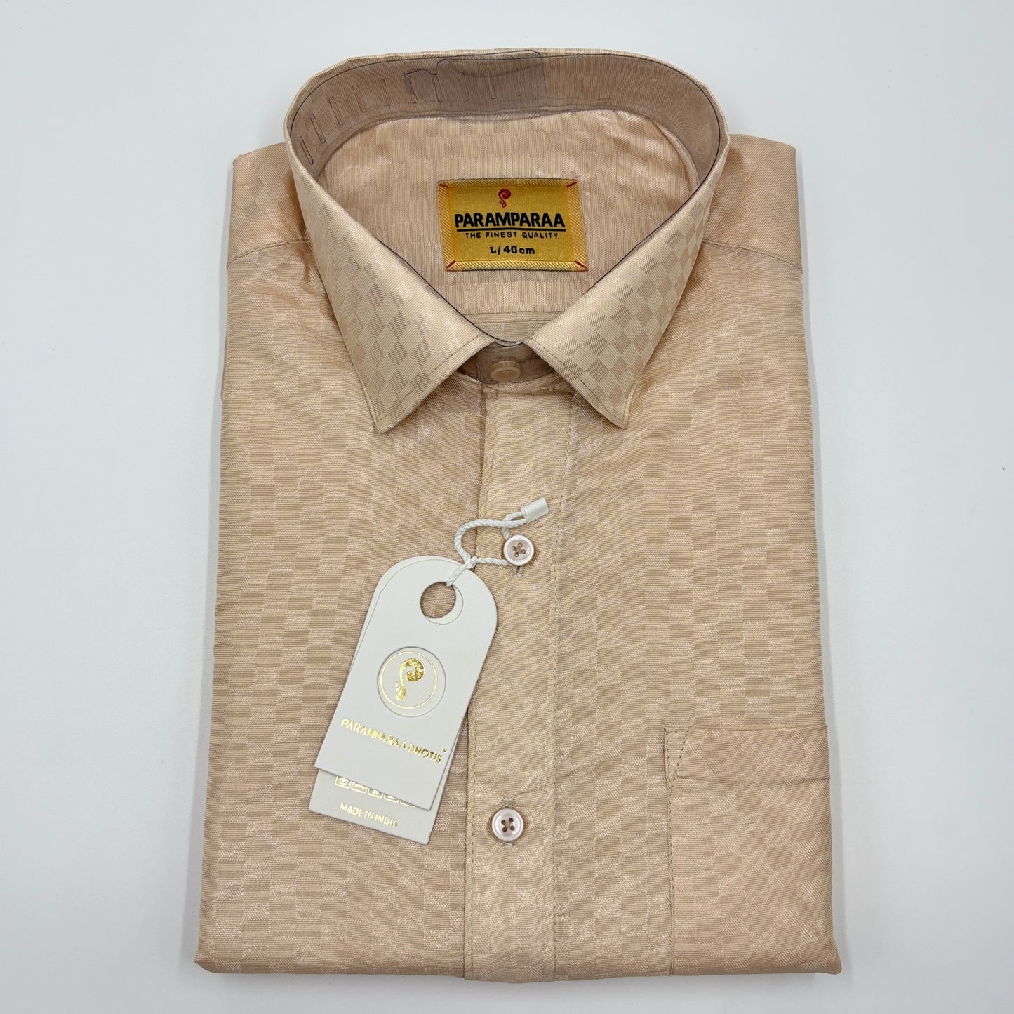 Art Silk Embossed Mens shirt  L.Copper