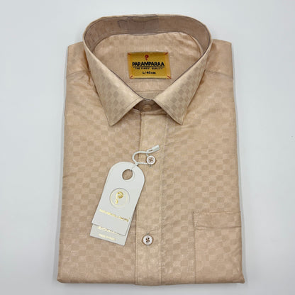 Art Silk Embossed Mens shirt  L.Copper