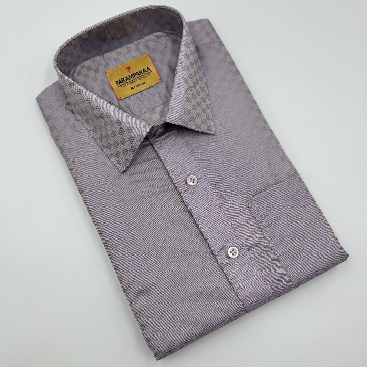 Art Silk Embossed Mens shirt Polo Voilet