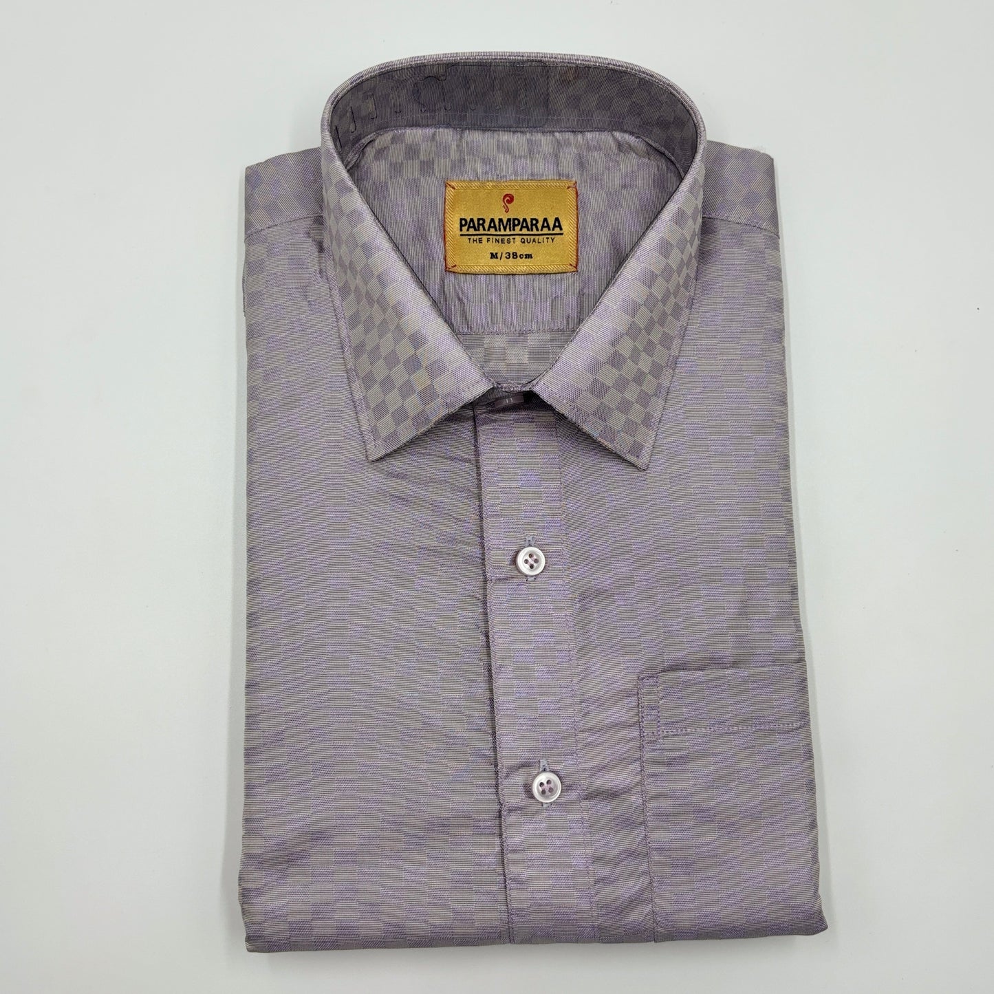 Art Silk Embossed Mens shirt Polo Voilet