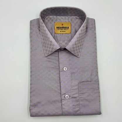 Art Silk Embossed Mens shirt Polo Voilet