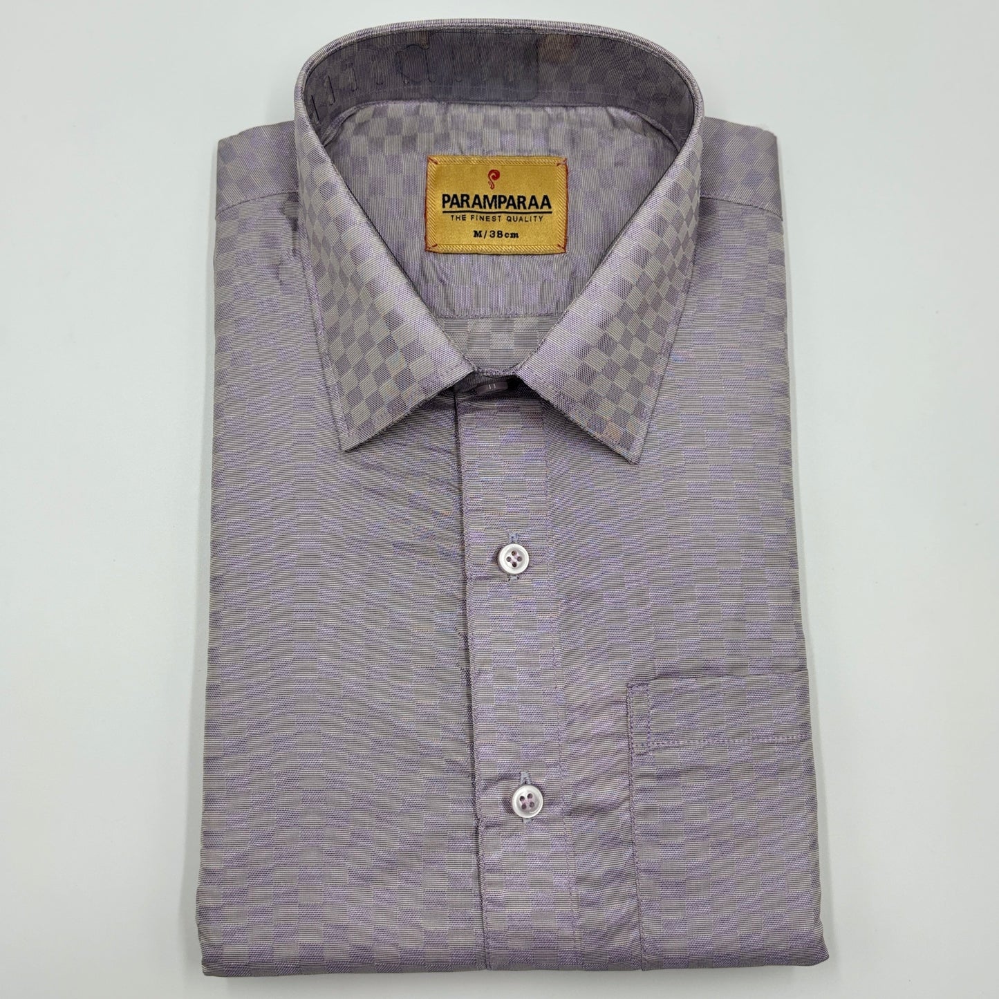 Art Silk Embossed Mens shirt Polo Voilet