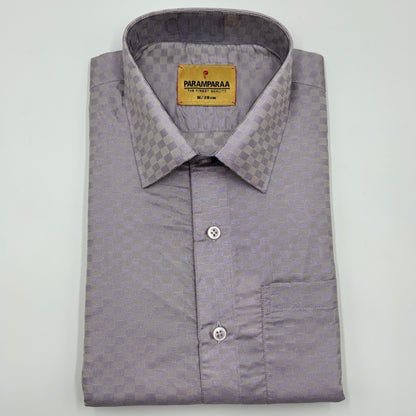 Art Silk Embossed Mens shirt Polo Voilet
