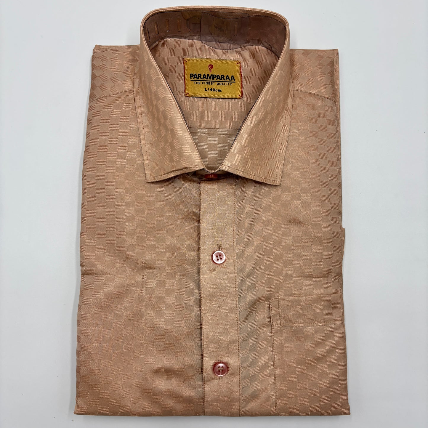 Art Silk Embossed Mens shirt Copper