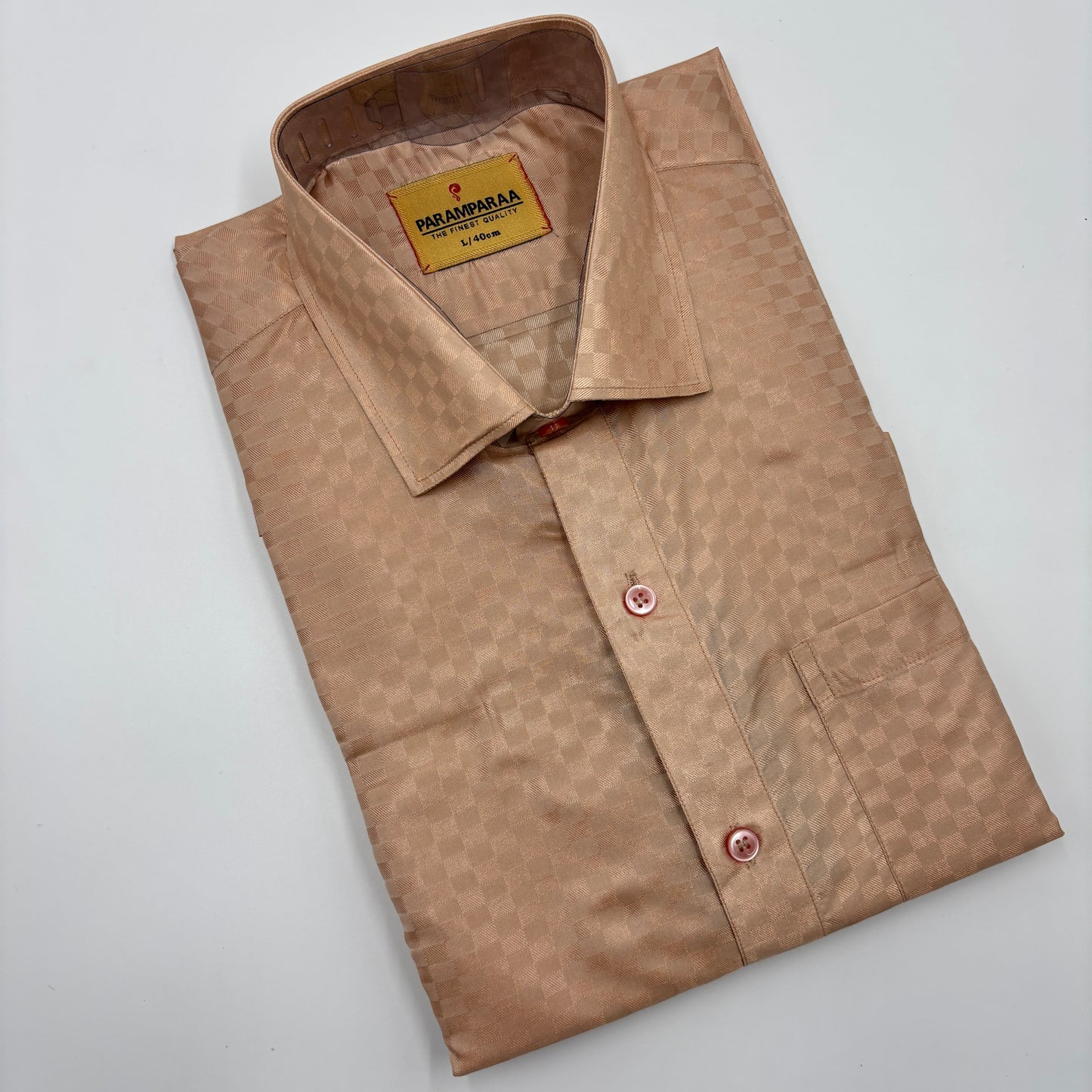 Art Silk Embossed Mens shirt Copper