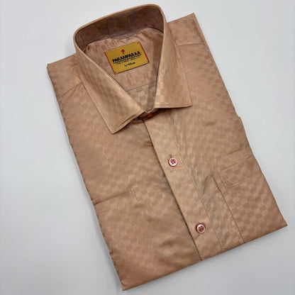 Art Silk Embossed Mens shirt Copper