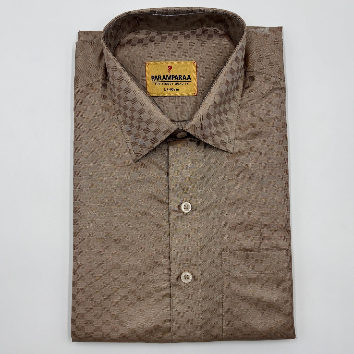 Art Silk Embossed Mens shirt  Stand Stone