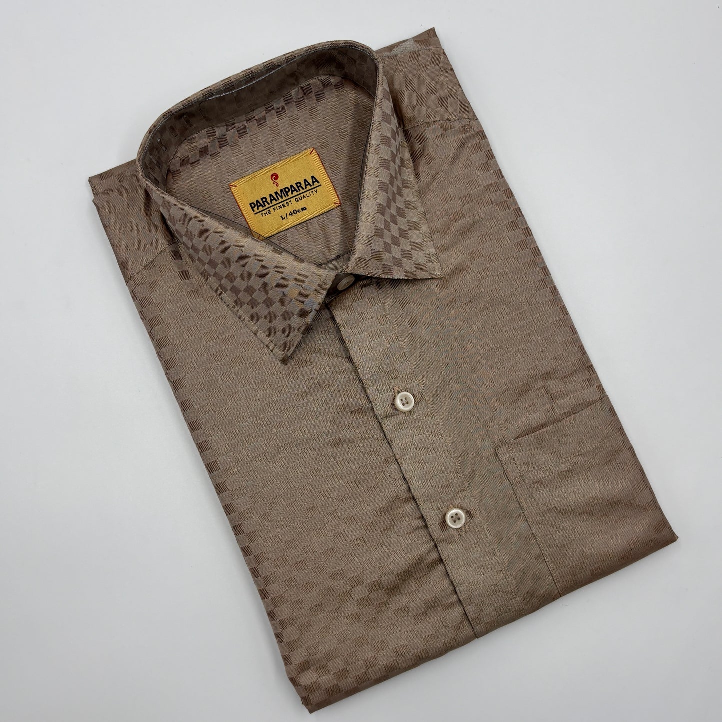 Art Silk Embossed Mens shirt  Stand Stone