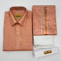Art Silk Embossed Mens shirt and Dhotis  Fanta
