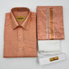 Art Silk Embossed Mens shirt and Dhotis  Fanta