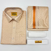 Art Silk Embossed Mens shirt and Dhotis L.Copper