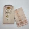 Tissue Emboss Almond Flower Men's shirt and Dhotis