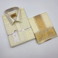 Manam Juquard Wave Cream Mens shirt and Dhotis
