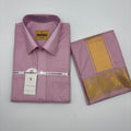 Manam Juquard wave Pink Rose  Mens shirt and Dhotis