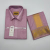 Manam Juquard wave Pink Rose  Mens shirt and Dhotis