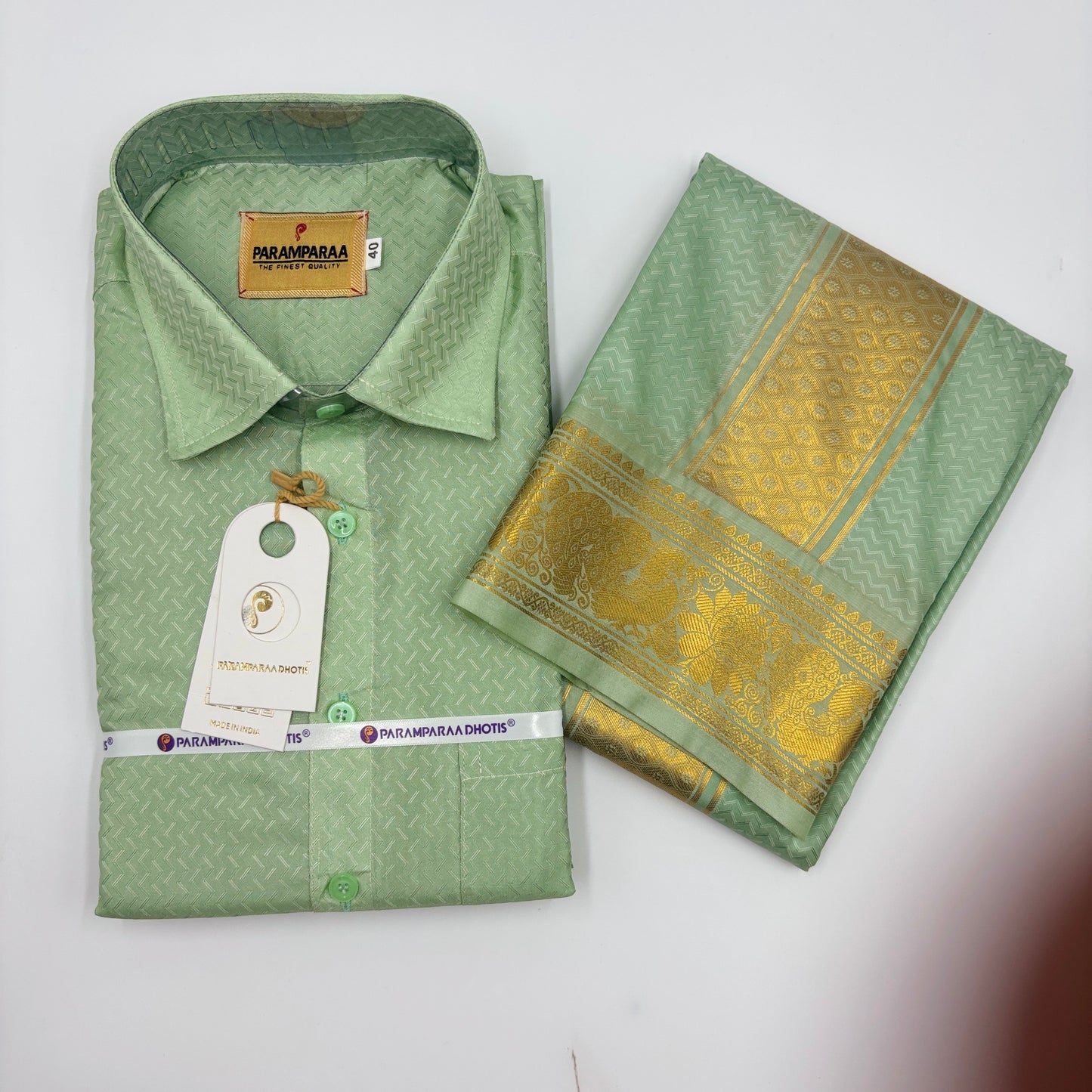 Manam Juquard Wave Pistha Mens shirt and Dhotis